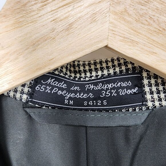 Hardy Amies Mens Houndstooth Talisman Hepworths Country Blazer Size 44R Wool - Picture 7 of 8